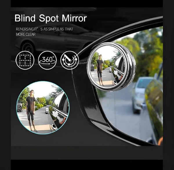 2 Pcs Car Blind Spot Side Mirror Wide-angle 360